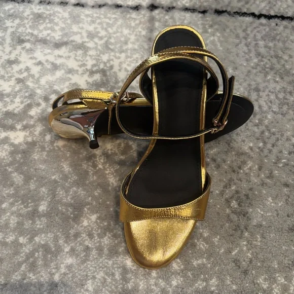 MUYISEXI Genuine Leather Gold Kitten Heels - Picture 11 of 11